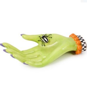 Mackenzie-Childs Greta Witch's Hand Ceramic Trinket Tray.  New in Box!